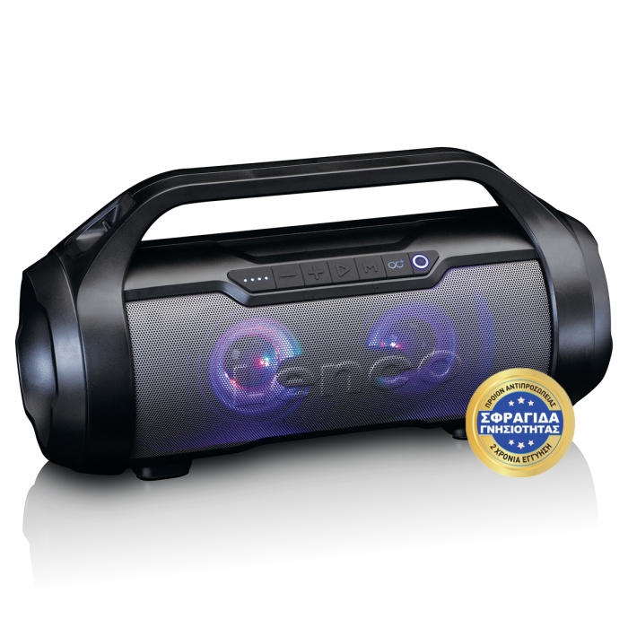 Αδιάβροχο Ηχείο 24 W Με Bluetooth, Ραδιόφωνο & Διάρκεια Μπαταρίας Έως 15 Ώρες Μαύρο
